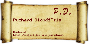 Puchard Dionízia névjegykártya